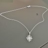 Collier pendentif rose des vents argent 925/000 sur fine chaine longueur 45 cm 