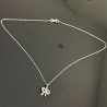 Collier argent massif 925/000 ras de cou pendentif noeud sur fine chaine