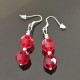 Boucles d'oreilles argent 925/000 pendantes perles cristal siam et rubis