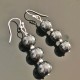 Boucles d'oreilles argent 925/000 pendantes pierres hématites