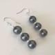 Boucles d'oreilles argent 925/000 pendantes pierres hématites