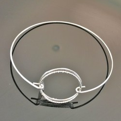 Bracelet jonc argent 925/000 anneaux