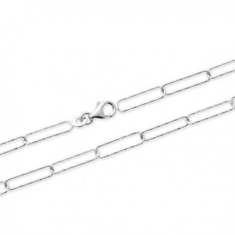 Duo collier + bracelet argent massif 925/000 maille rectangulaire