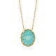 Collier Plaqué Or 18 carats pierre naturelle amazonite