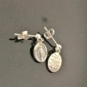 Boucles d'oreilles vierge marie argent 925/000 médailles miraculeuses 