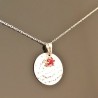 Collier argent 925/000 pendentif étoile zirconium rouge rubis sur fine chaine