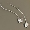 Boucles d'oreilles chainettes argent 925 papillons cristal Swarovski