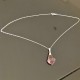 Collier argent 925 pendentif goutte baroque rose antique en cristal Swarovski