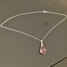 Collier argent 925 pendentif goutte baroque rose antique en cristal Swarovski