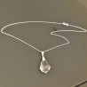 Collier argent 925 pendentif goutte baroque en cristal swarovski sur chaine