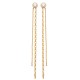 Boucles d'oreilles chainettes Plaqué Or 18 carats et zirconium