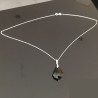 Collier argent 925 pendentif goutte baroque noire en cristal Swarovski