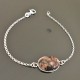 Bracelet argent massif 925/000 pierre naturelle rhodonite