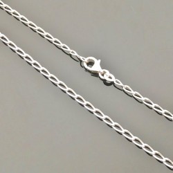 Collier chaine maille ovale en argent 925 longueur 40 cm belle largeur 2,2 mm