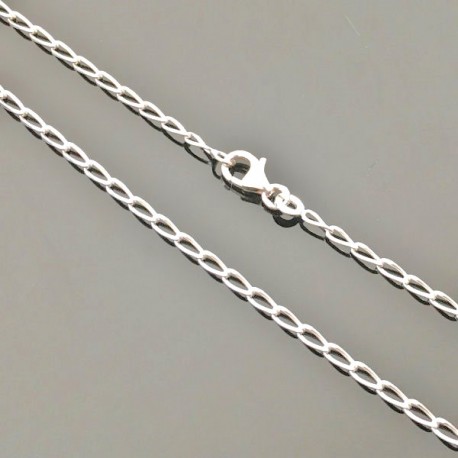 Collier chaine maille ovale en argent 925 longueur 40 cm belle largeur 2,2 mm