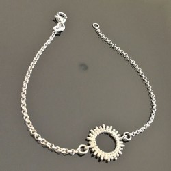 Bracelet soleil argent massif 925/000