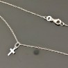 Collier pendentif mini croix ras de cou argent massif 925/000 Bijou discret