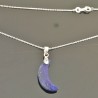 Collier argent 925/000 pendentif demi lune lapis lazuli Bijou nature
