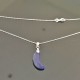 Collier argent 925/000 pendentif demi lune lapis lazuli Bijou nature