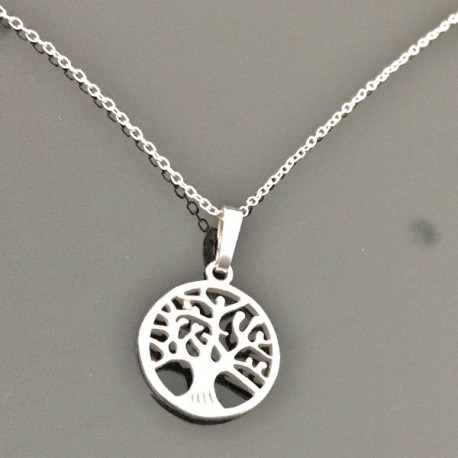 Collier argent 925/000 pendentif arbre de vie sur fine chaine 42 cm