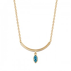 Collier Plaqué Or 18 carats pendant oeil bleu