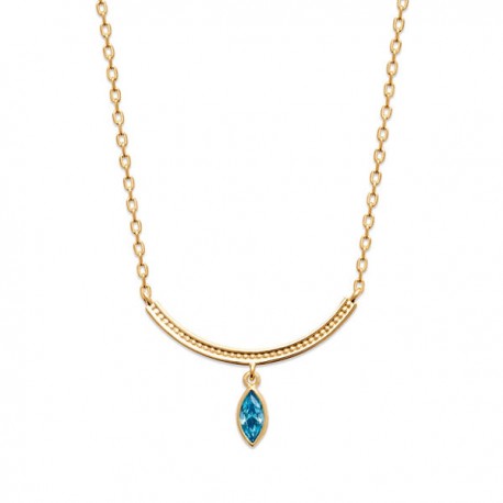 Collier Plaqué Or 18 carats pendant oeil bleu