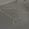 Collier pendentif anneau plaqué or 18 carats et zirconium 