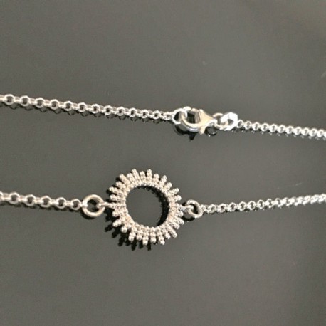 Collier soleil argent massif 925/000