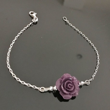 Bracelet personnalisé Celia - Argent – fleur de nuit