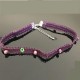 Collier chic pour femme ras de cou violet dentelé et perles