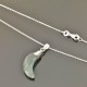 Collier argent 925/000 pendentif demi lune pierre labradorite naturelle