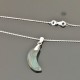 Collier argent 925/000 pendentif demi lune pierre labradorite naturelle