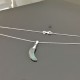 Collier argent 925/000 pendentif demi lune pierre labradorite naturelle