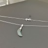 Collier argent 925/000 pendentif demi lune pierre labradorite naturelle