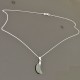 Collier argent 925/000 pendentif demi lune pierre labradorite naturelle