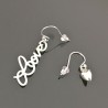 Boucles d'oreilles décalées coeur love argent 925/000 Tendance du moment