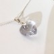 Collier pendentif coeur cristal Swarovski mauve clair en argent 925 sur chaine 