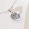Collier pendentif coeur cristal Swarovski mauve clair en argent 925 sur chaine 