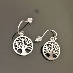 Boucles d'oreilles arbre de vie en argent 925/000