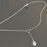 Collier lune étoiles en argent massif 925/000 forme Y