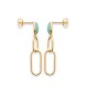 Boucles d'oreilles Plaqué Or 18 carats maillons de chaine pierre amazonite