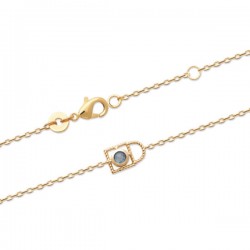 Bracelet Plaqué Or 18 carats motif cadenas pierre agate bleue
