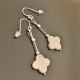 Boucles d'oreilles pendantes en argent 925/000 trèfles nacre naturelle