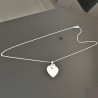 Collier pendentif coeur en argent massif 925/000 sur fine chaine
