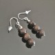 Boucles d'oreilles argent 925/000 pendantes oeil de chat