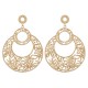 Boucles d'oreilles Plaqué or 18 carats pendantes ajourées de branchages