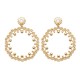 Boucles d'oreilles Plaqué Or 18 carats pendantes style dentelle