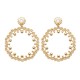 Boucles d'oreilles Plaqué Or 18 carats pendantes style dentelle