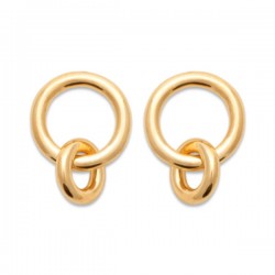 Boucles d'oreilles anneaux Plaqué Or 18 carats