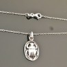 Collier scarabée argent 925/000 pendentif sur fine chaine 45 cm